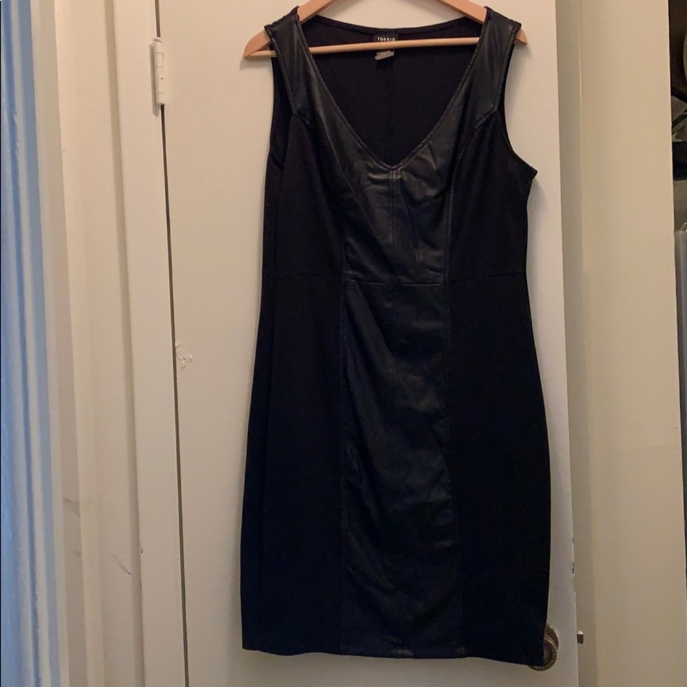 Torrid Black Dress with Pleather Accent size 1